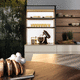 contemporary sideboard / with shelf / with glass panel / tambour door