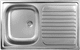 single-bowl kitchen sink / with drainboard / stainless steel / overmount