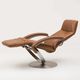 contemporary armchair / leather / reclining / with headrest