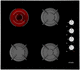 vitroceramic cooktop / gas / 4 burner / built-in