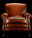 traditional armchair / leather