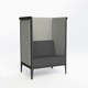 contemporary armchair / fabric / steel / privacy