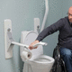stainless steel grab bar / aluminum / plastic / angled