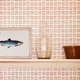 contemporary wallpaper / geometric pattern / fabric look / yellow