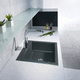 single-bowl kitchen sink / without drainboard / ceramic / overmount