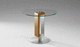 contemporary side table / glass / round