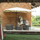 side post parasol / aluminum / fabric / contract