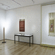 contemporary table display case / freestanding / metal / glass