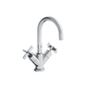 washbasin mixer tap / deck mounted / chromed metal / bathroom