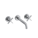 double-handle washbasin mixer tap / built-in / chromed metal / bathroom
