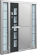 entry door / glass / aluminum / stainless steel