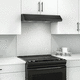 wall-mounted range hood / with built-in lighting / black / white