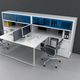 workstation desk / contemporary / melamine / with storage compartment
