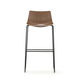 contemporary bar stool / beech / walnut / chromed metal base