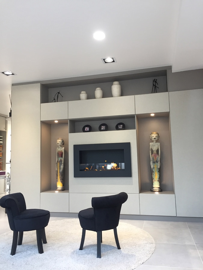 Installation Of A Bio Ethanol Fireplace In A Tailor Made Cabinet