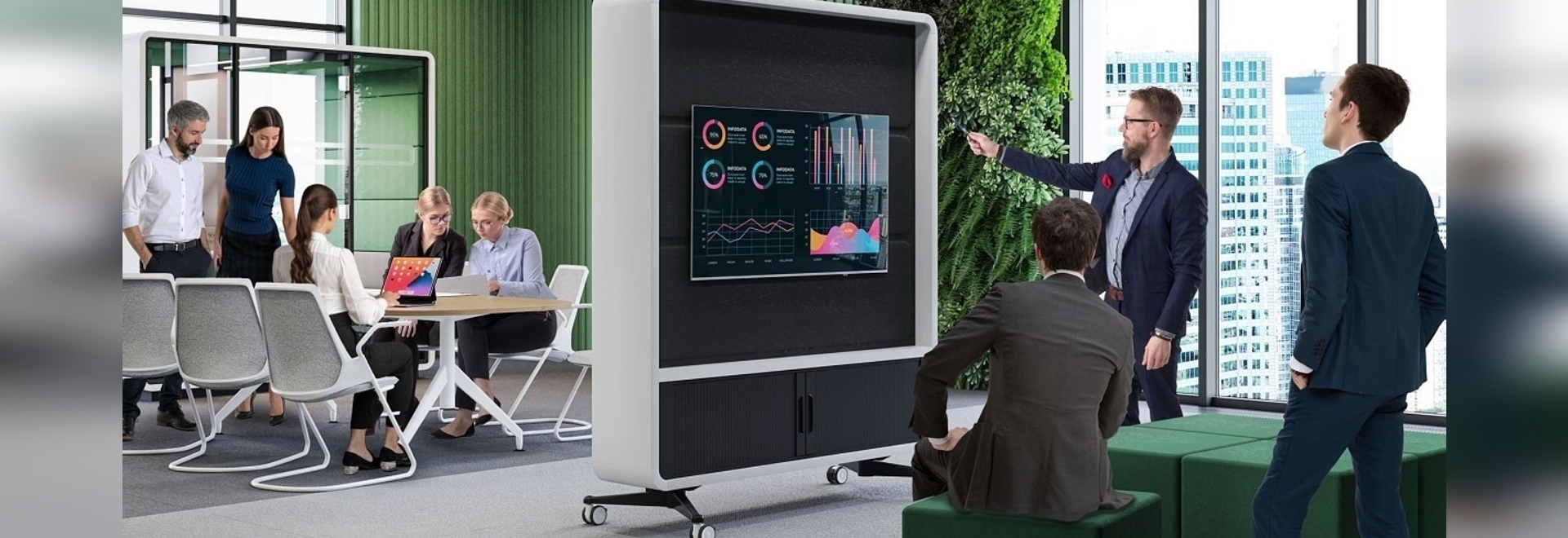 HushWall office divider on wheels