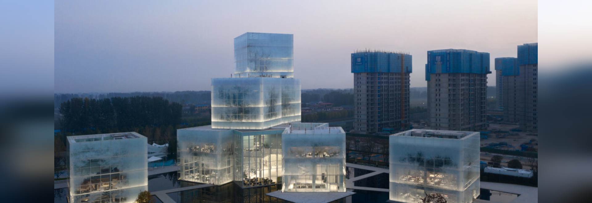 New cultural tourism center in China designed as shapeshifting, frozen ice cubes