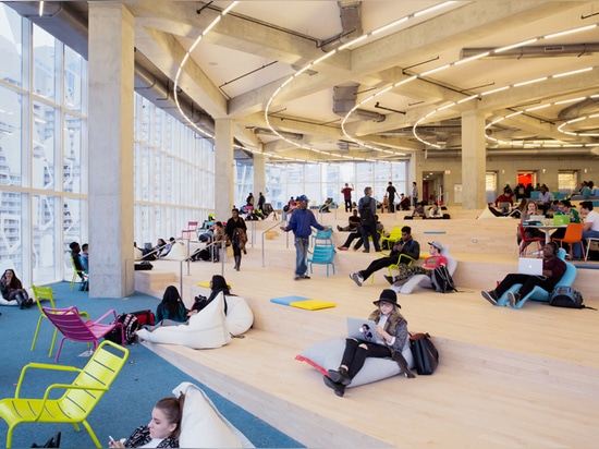 ‘the beach’ is an open and informal study area that slopes down through a series of ramps and terraces