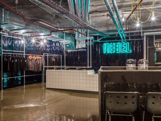 Studio C102 designs underground 1Rebel gym to look like a nightclub