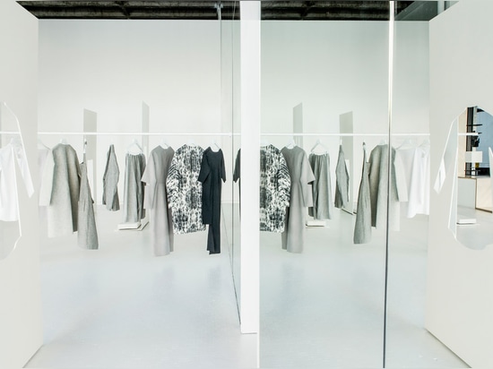 Snarkitecture uses steel sheets with garment-shaped cutaways for COS pop-up shop in LA