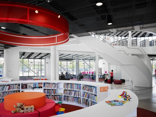 SOM creates a circular library wrapped in aluminium fins for Chicago’s Chinatown