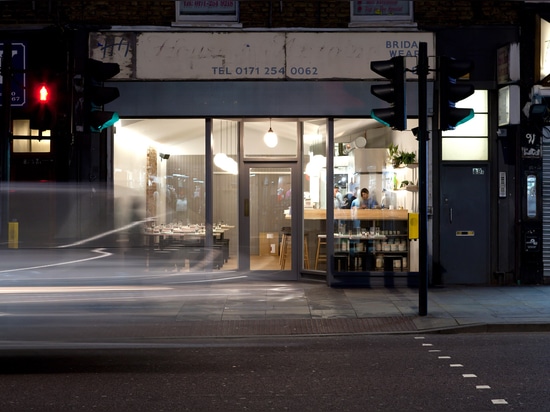 Giles Reid uses pastel tones and sycamore wood for Japanese restaurant in east London