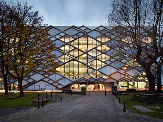 Twelve Architects applies diamond-patterned facade to Sheffield university building