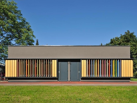 A colorful interactive facade was designed for this kindergarten