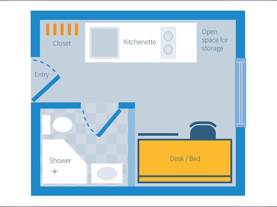 This 140 square foot micro-apartment is a prototype for student housing