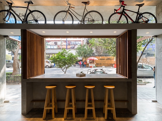 the bicycle theme remains apparent throughout the design