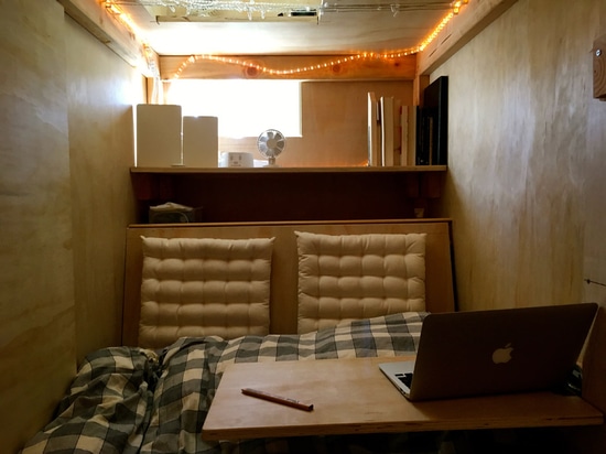 Peter Berkowitz builds sleeping pod in friend's apartment to escape San Francisco rents