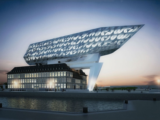 rendering indicating the scale of the port house headquarters