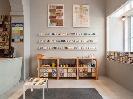 Lisbon tile trader Cortiço & Netos uses vintage stock to pattern shop walls