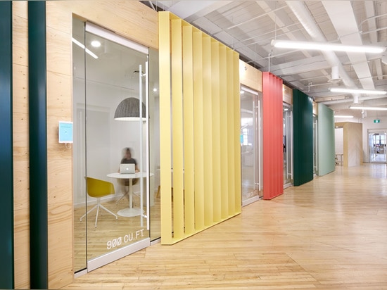 Shopify offices by MSDS Studio feature meeting rooms designed to look like shipping containers