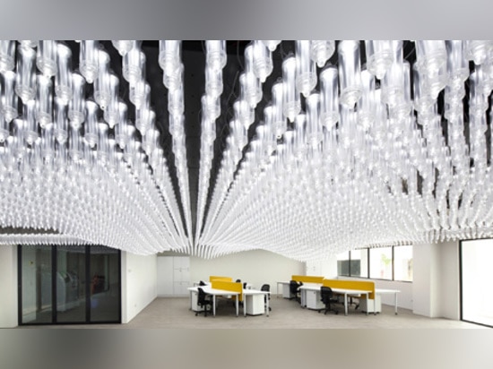 Singapore university research centre ceiling consists of "6,000 moveable lights"