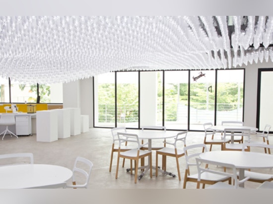 Singapore university research centre ceiling consists of "6,000 moveable lights"