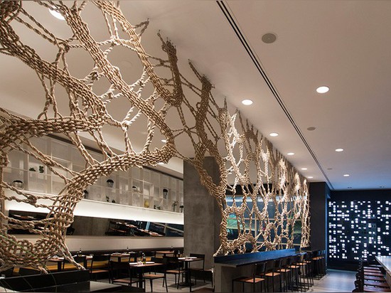 Mantzalin Creates A Handmade Rope Screen For A New York Restaurant