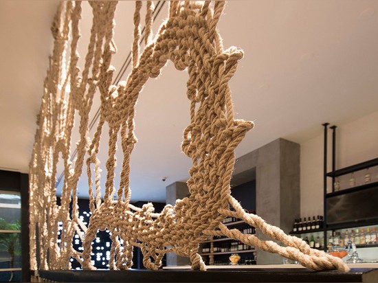 Mantzalin Creates A Handmade Rope Screen For A New York Restaurant