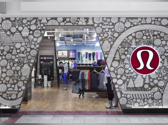 This Lululemon Store’s Facade Is A Collage Of Locally Inspired Imagery Made From Sandblasted Wood