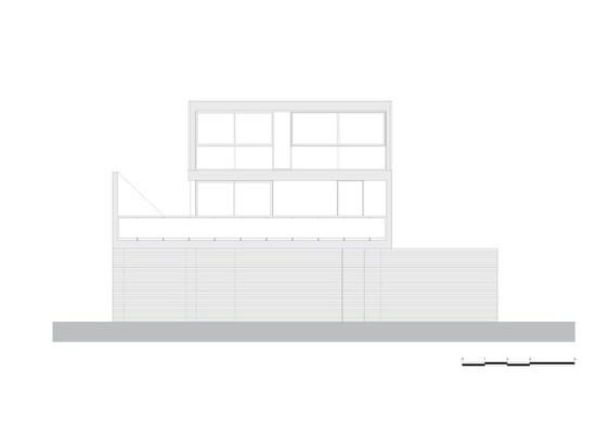 Pax-Arq, Casa Oficina, technical drawing, south elevation