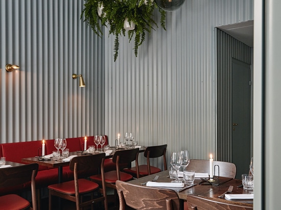 Joanna Laajisto lines Helsinki restaurant walls with corrugated metal