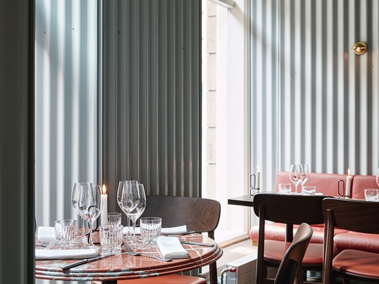 Joanna Laajisto lines Helsinki restaurant walls with corrugated metal