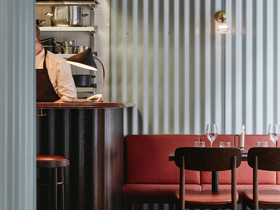 Joanna Laajisto lines Helsinki restaurant walls with corrugated metal