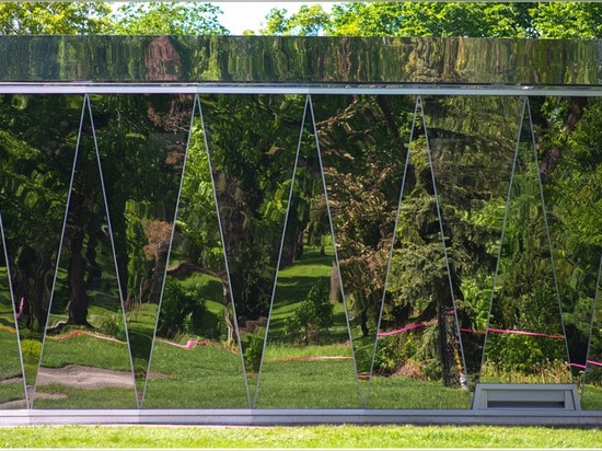 Drum-like pavilion by GH3 creates a glowing presence in a Canadian city park