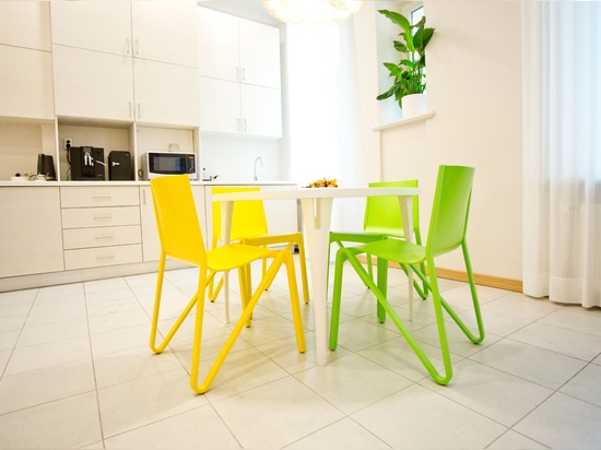 Colorful Zesty chairs in dining area