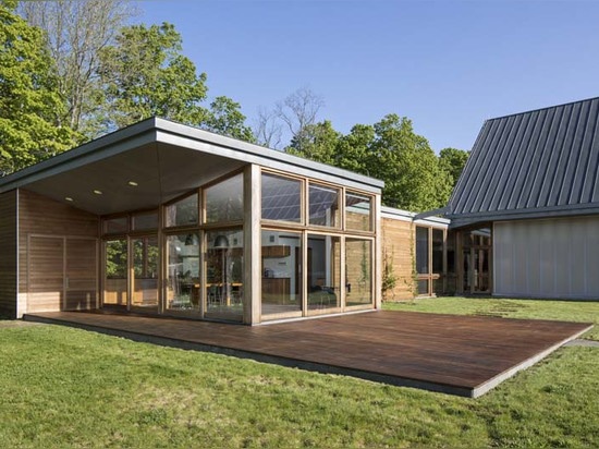 View of Studio Building, kitchen and deck