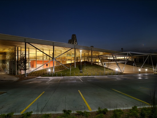 Exterior entry view at night