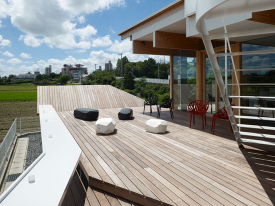 Wood deck office