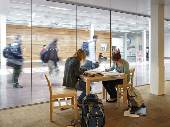 Learning and study spaces provide a tranquil and transparent experience. ( Photo © : Mike Sinclair )