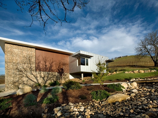 View of tasting room at southwest corner of building